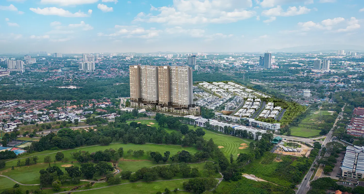 Ponderosa Regency towers overlooking Ponderosa Golf and Country Resort, Johor Bahru