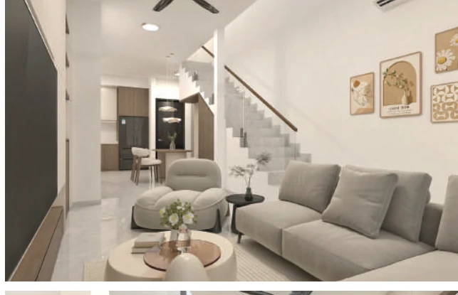Duplex living area with staircase at Ponderosa Regency