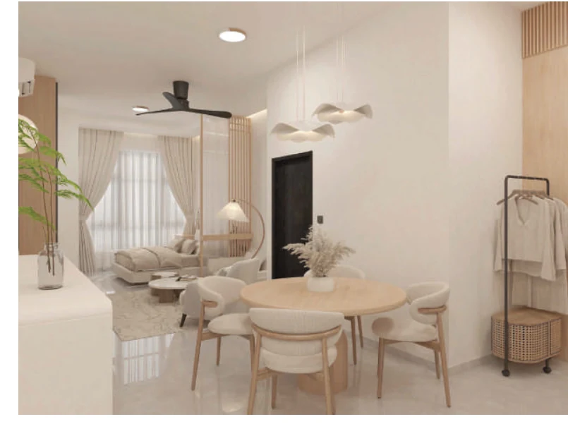Studio living and dining area at Ponderosa Regency
